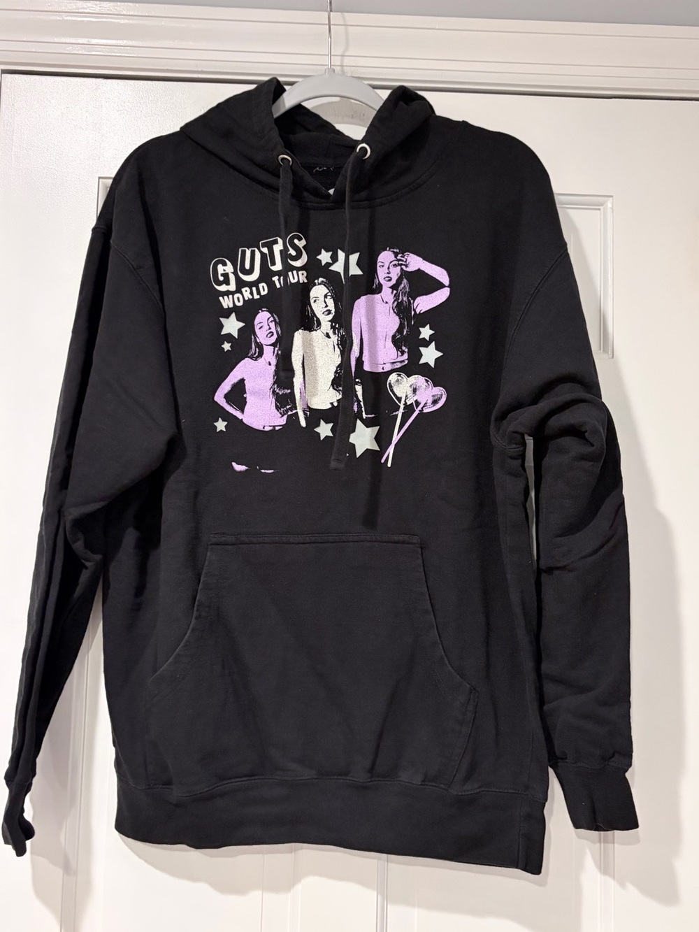 Olivia Rodrigo GUTS World Tour Black Hoodie Size Large